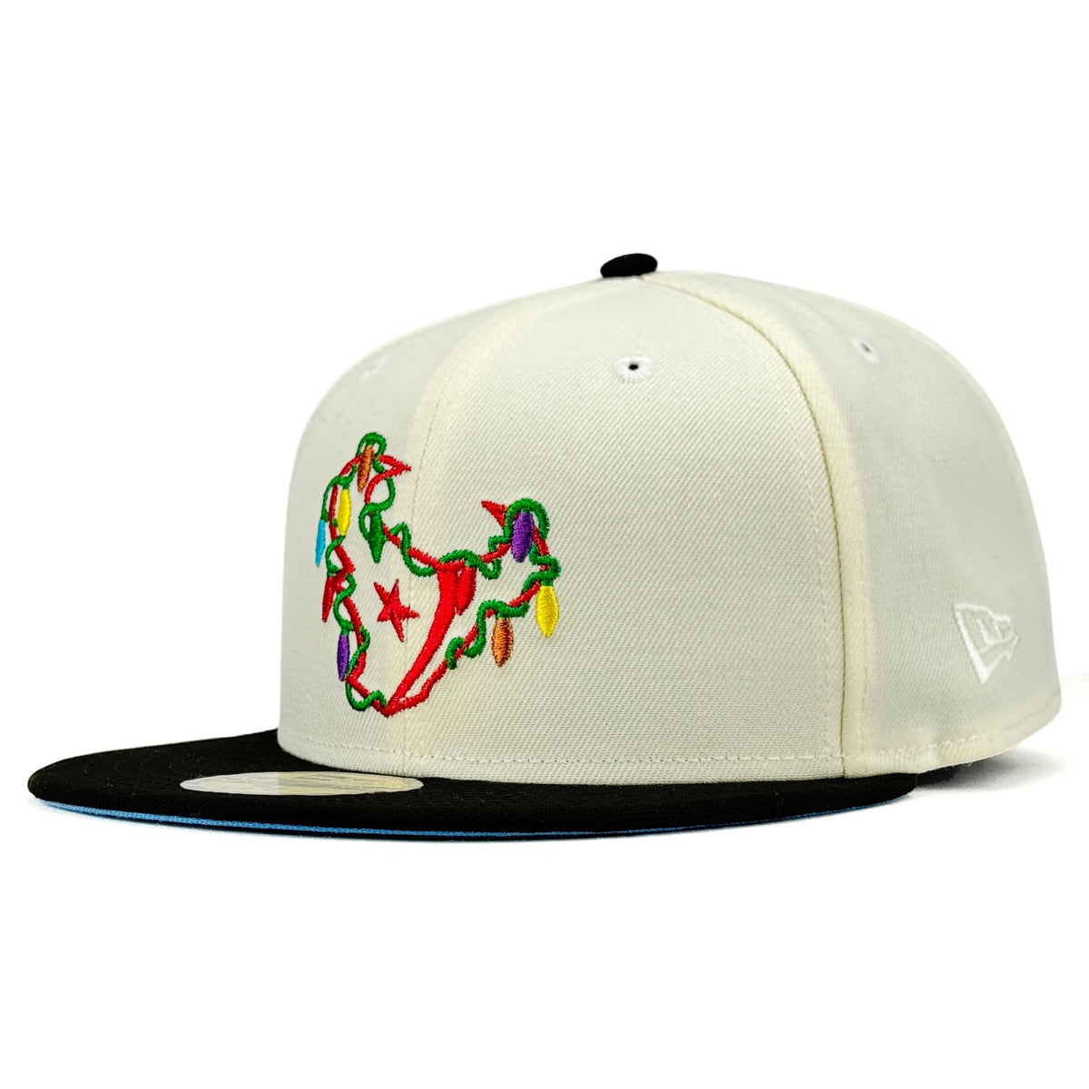 Casquette Houston Texans New Era 59Fifty - Taille 7 3/8, édition Noël Lights Exclusive - Neuf