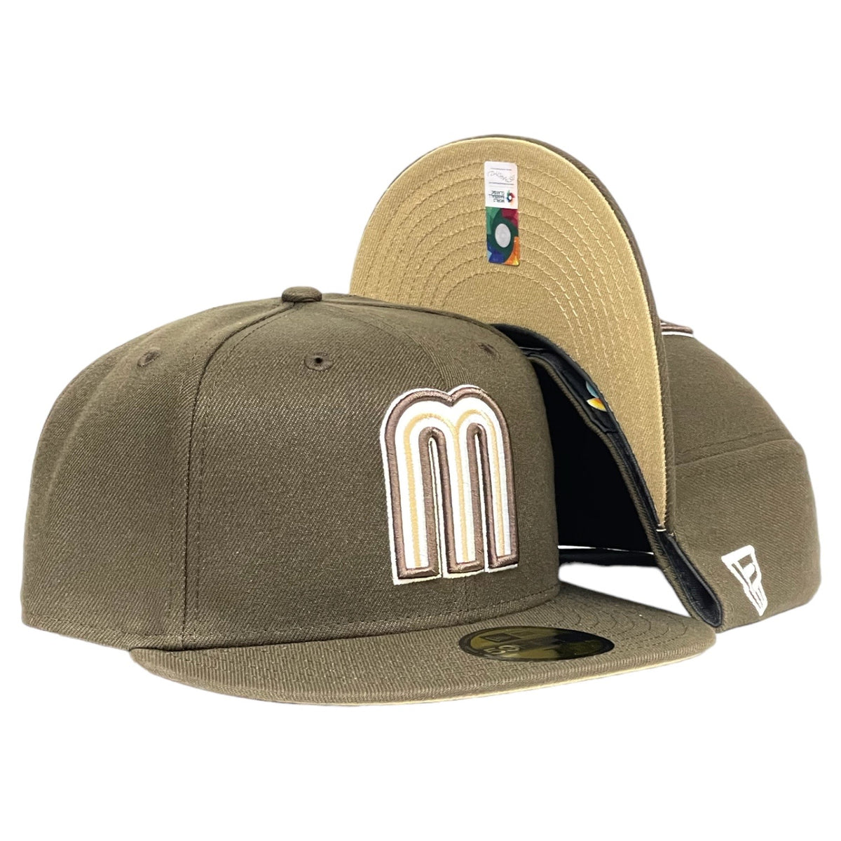 Mexico WBC Fitted New Era 59Fifty Stone Brown Hat Cap Copper UV