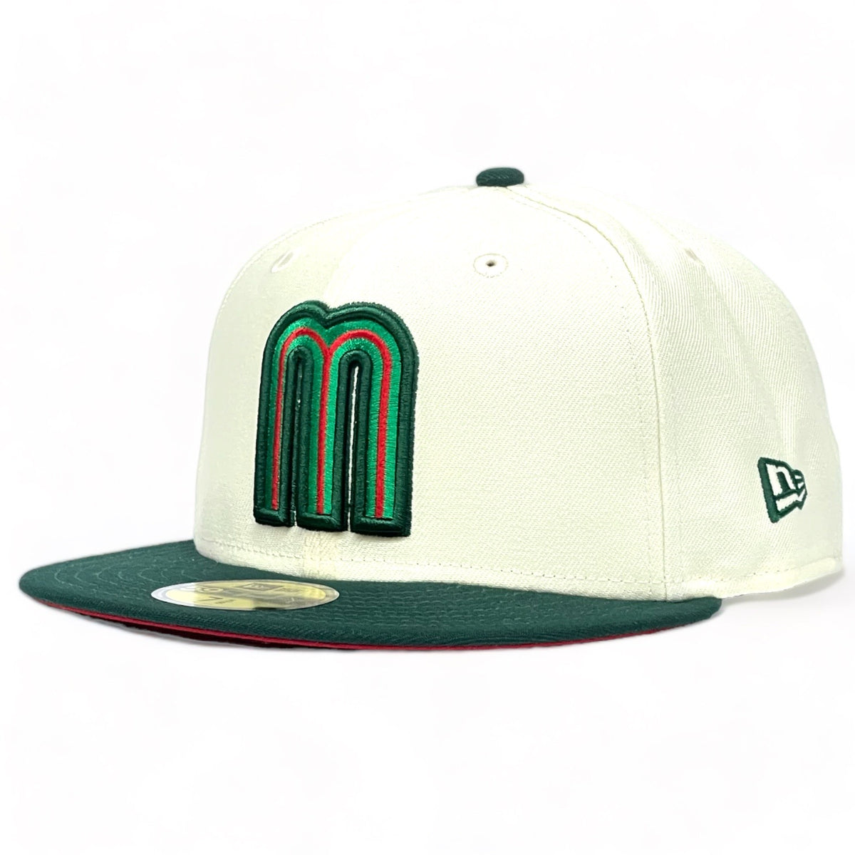Mexico WBC New Era 59Fifty Fitted Hat Chrome White / Dark Green