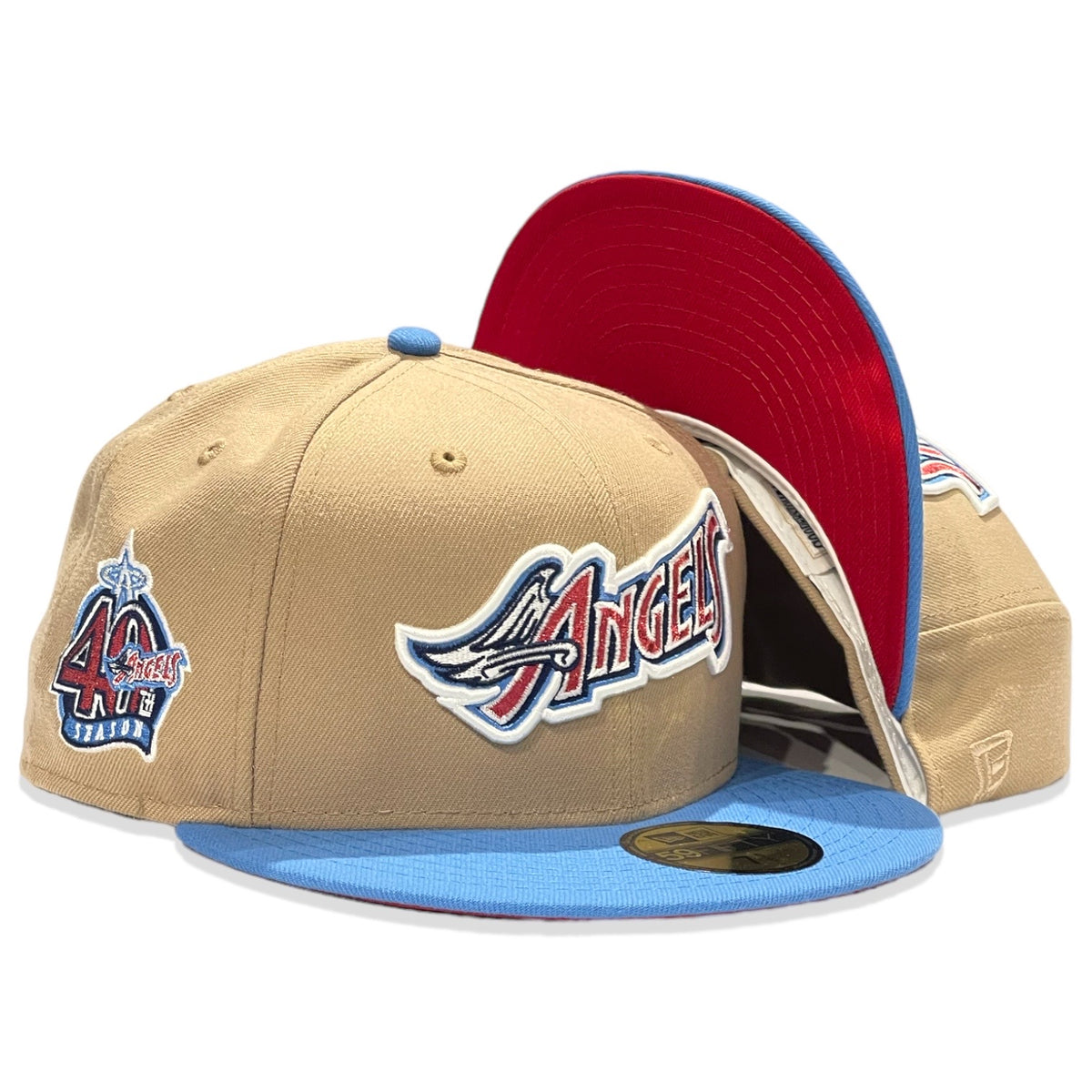 New Era Anaheim Angels 50th Anniversary Mint and Pink Edition 59Fifty  Fitted Cap