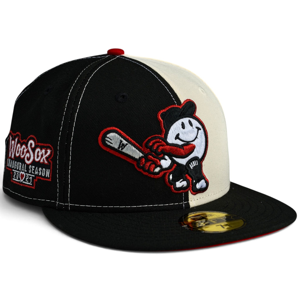 Worcester Woo Sox "WOOIFIER 2.0" New Era 59fifty Fitted Hat - Chrome White / Black