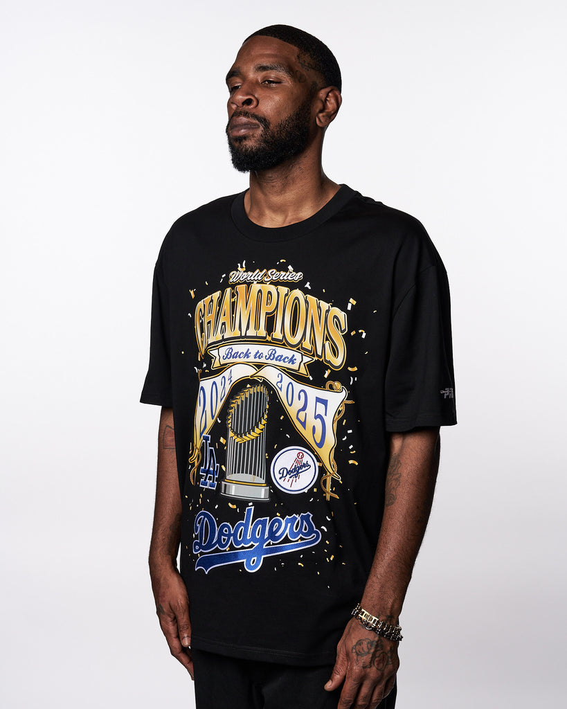 Los Angeles Dodgers 2025 Back-to-Back Champions Pro Standard Classic T-Shirt - Black