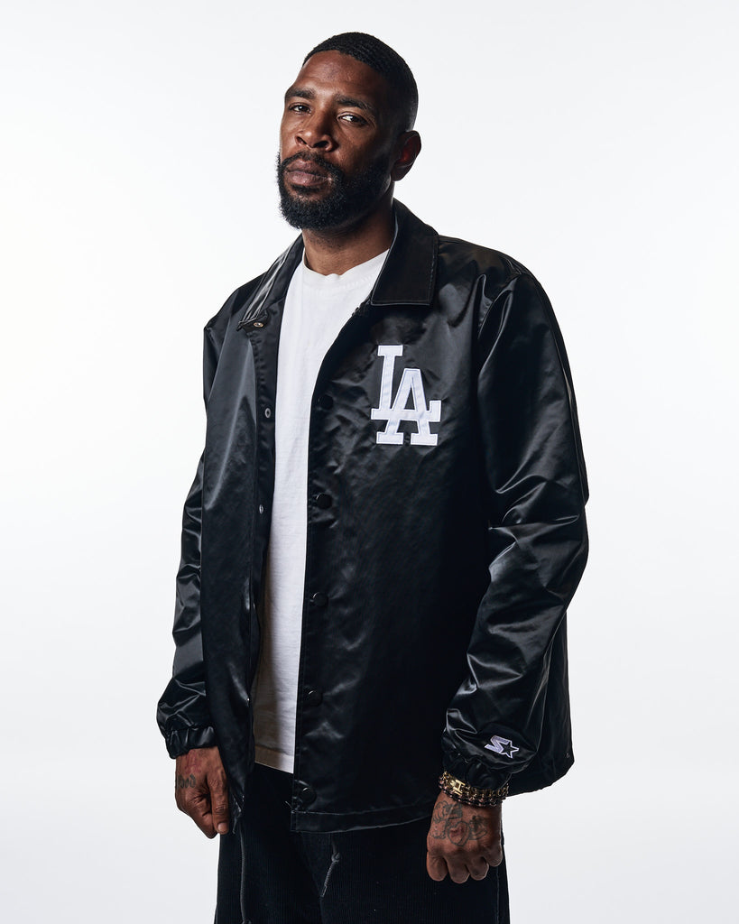 Los Angeles Dodgers "Ice Cube 2025 Parade" Starter Coaches Jacket - Classic Black