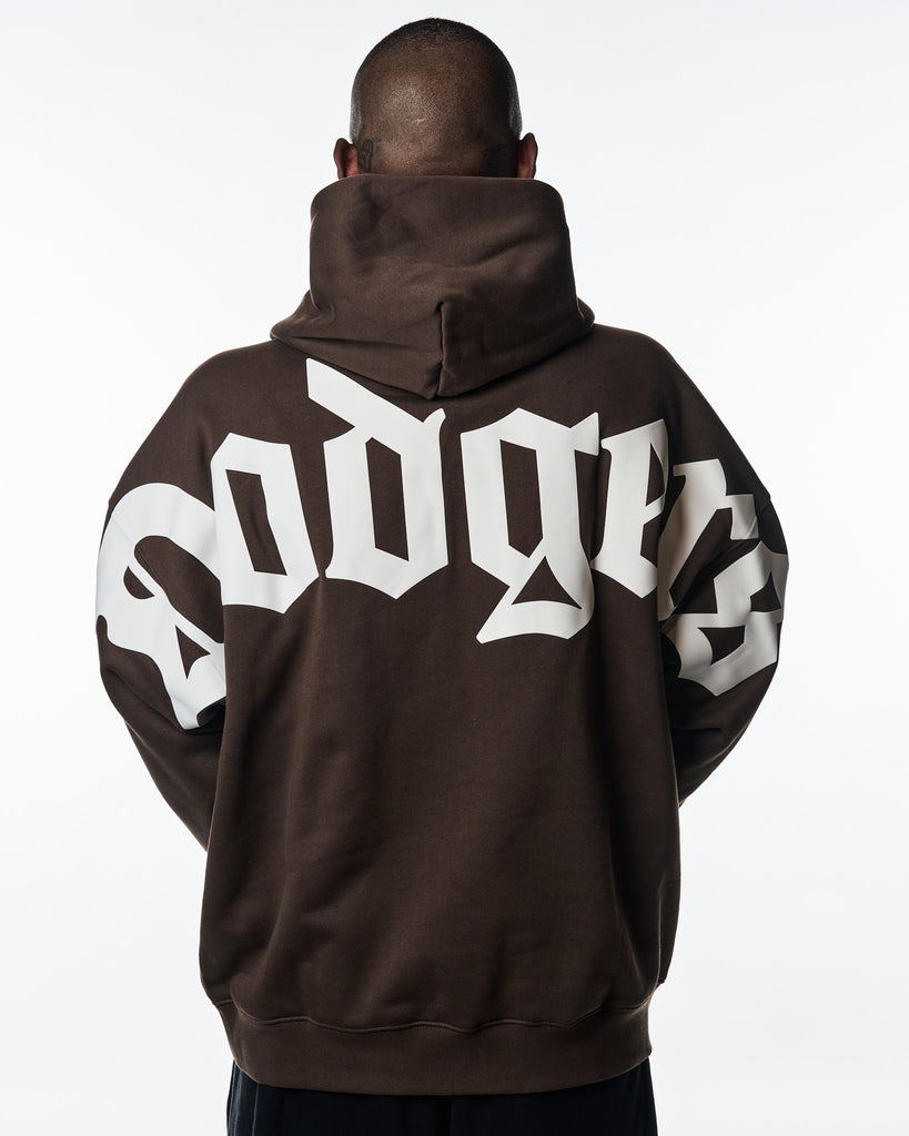 Los Angeles Dodgers ✨ DODGERLAND ✨ Wingspan Drop Shoulder Fleece Pullover Hoodie Sweater - Brown