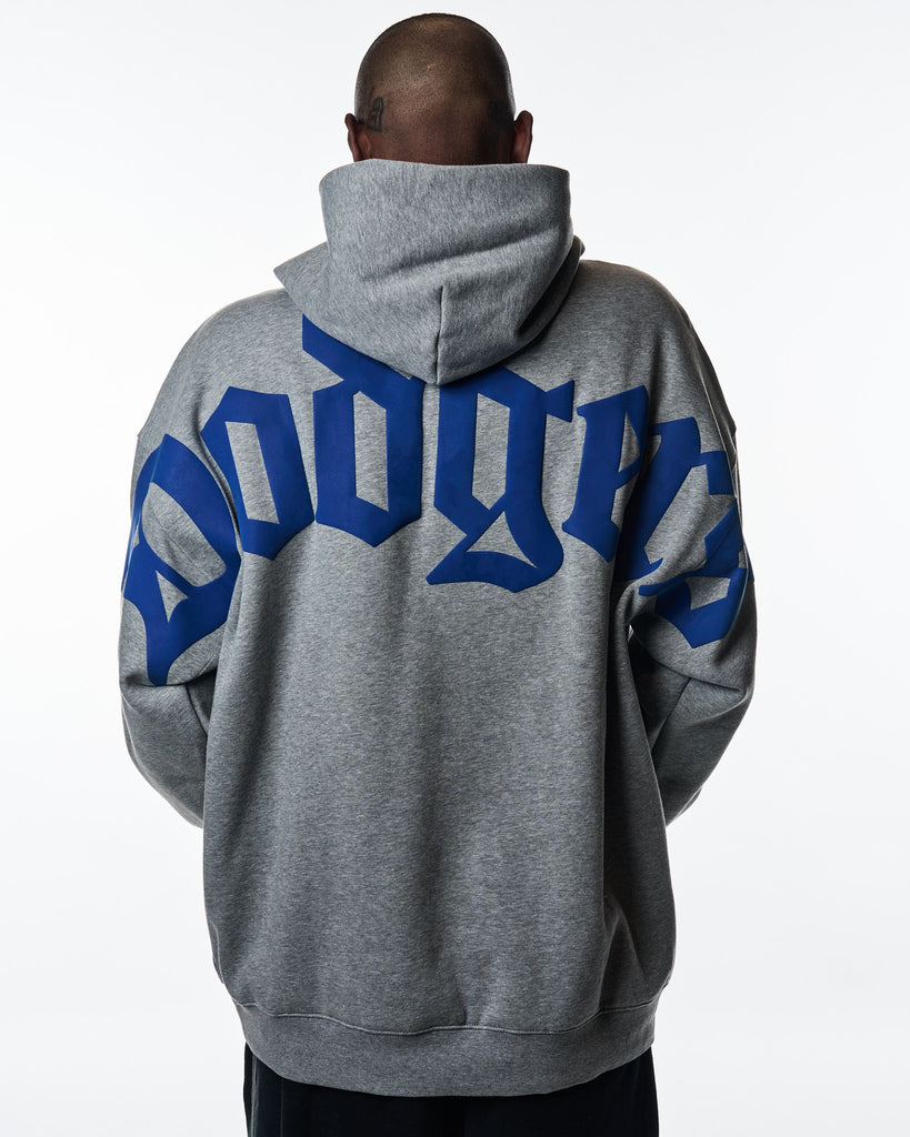 Los Angeles Dodgers ✨ DODGERLAND ✨ Wingspan Drop Shoulder Fleece Pullover Hoodie Sweater - Grey