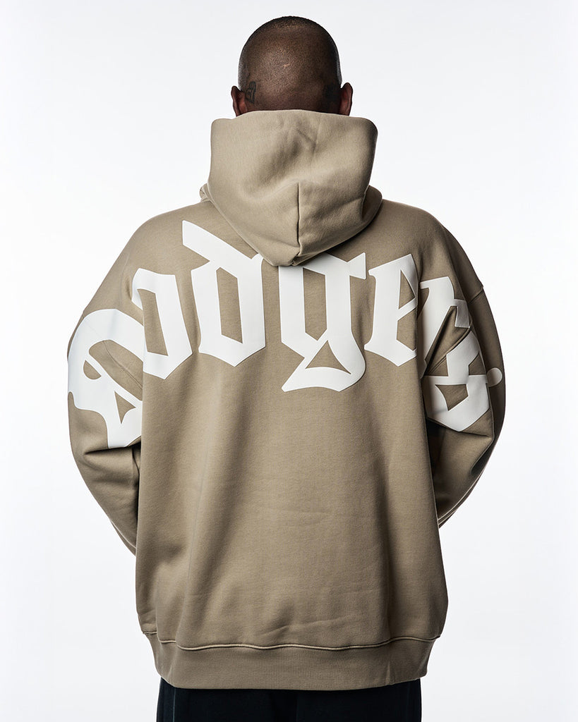 Los Angeles Dodgers ✨ DODGERLAND ✨ Wingspan Drop Shoulder Fleece Pullover Hoodie Sweater - Khaki