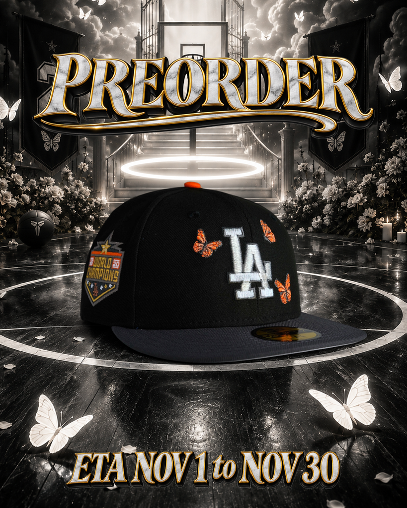 ** PREORDER ** ETA NOVEMBER 1 TO NOVEMBER 31 Los Angeles Dodgers 🦋 MAMBACITA 🦋  New Era 59Fifity Fitted hat - Black / Graphite