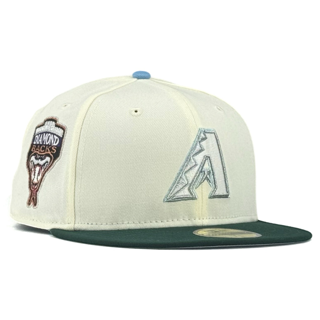 Arizona Diamondbacks “K2P Pack” New Era 59Fifty Fitted Hat - Chrome White / Dark Green