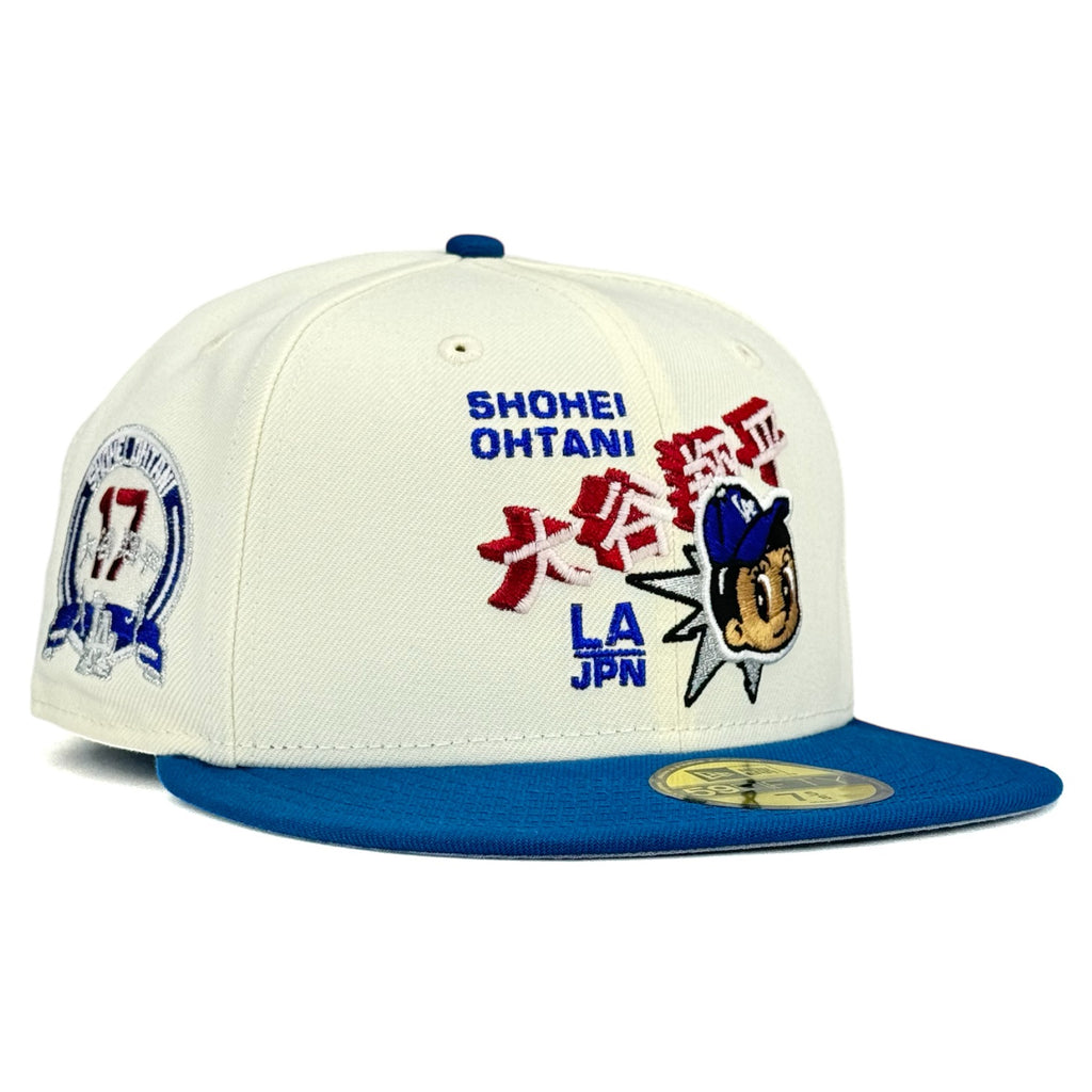 Los Angeles Dodgers “Ohtani Anime” New Era 59Fifty Fitted Hat - Chrome White / Seashore Blue