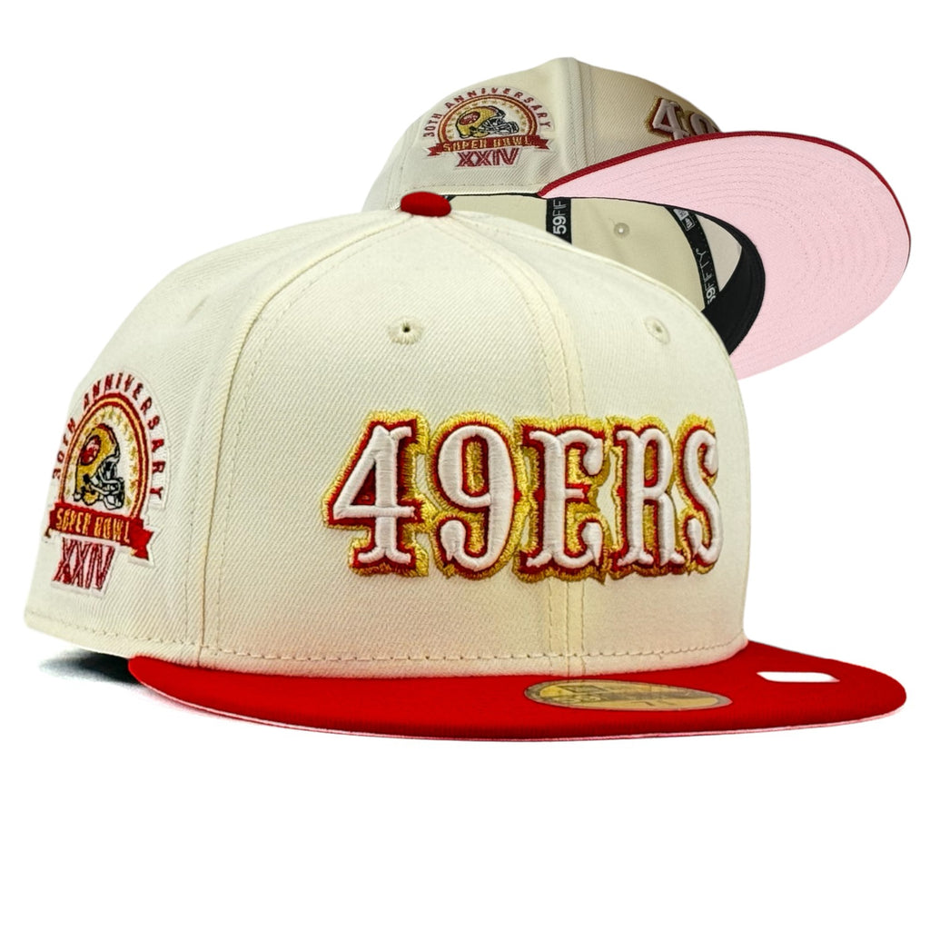 San Francisco 49ers “NFL SUNDAY” New Era 59Fifty Fitted Hat - Chrome White / Red