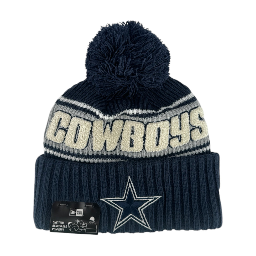 Dallas Cowboys New Era 2024 Sideline Cuffed Pom Knit Hat