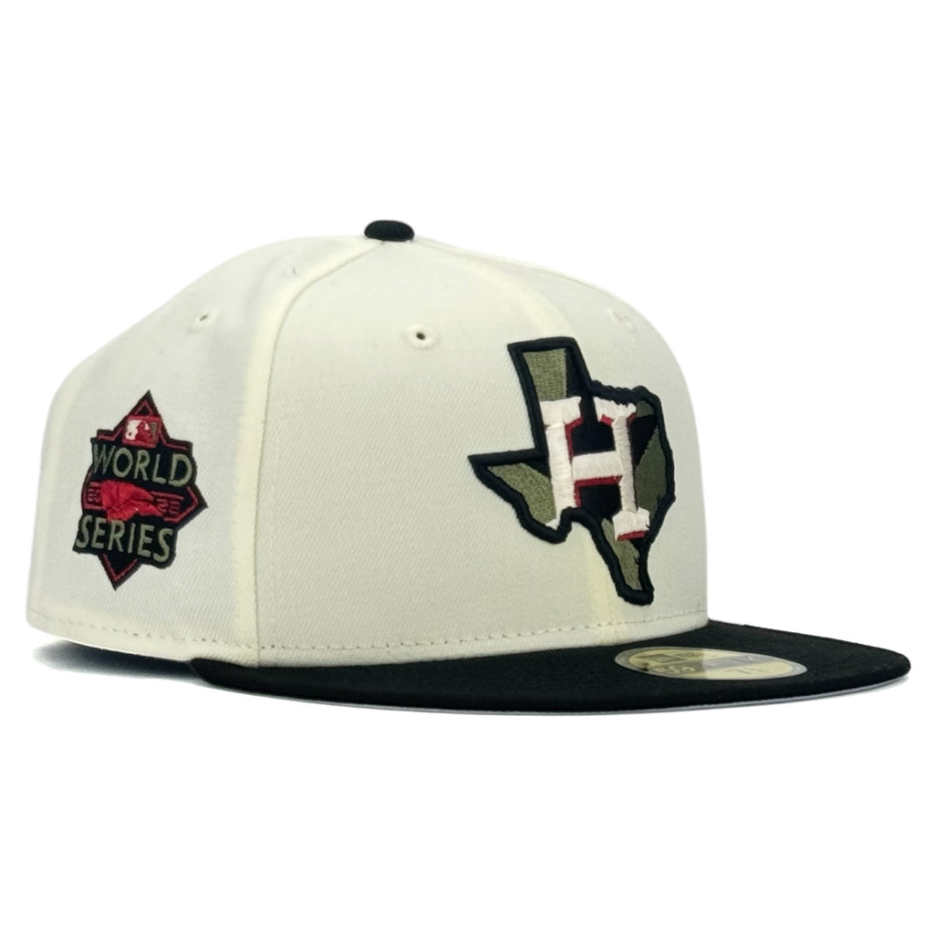 *** Houston Astros “Olive Scotts” New Era 59Fifty Fitted Hat - Chrome White / Black ***