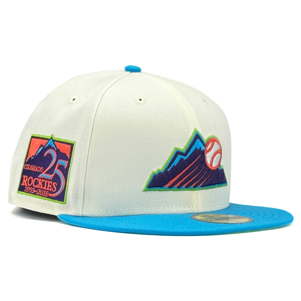 Colorado Rockies New Era 59Fifty Fitted Hat - Chrome White / Blue Fanatic