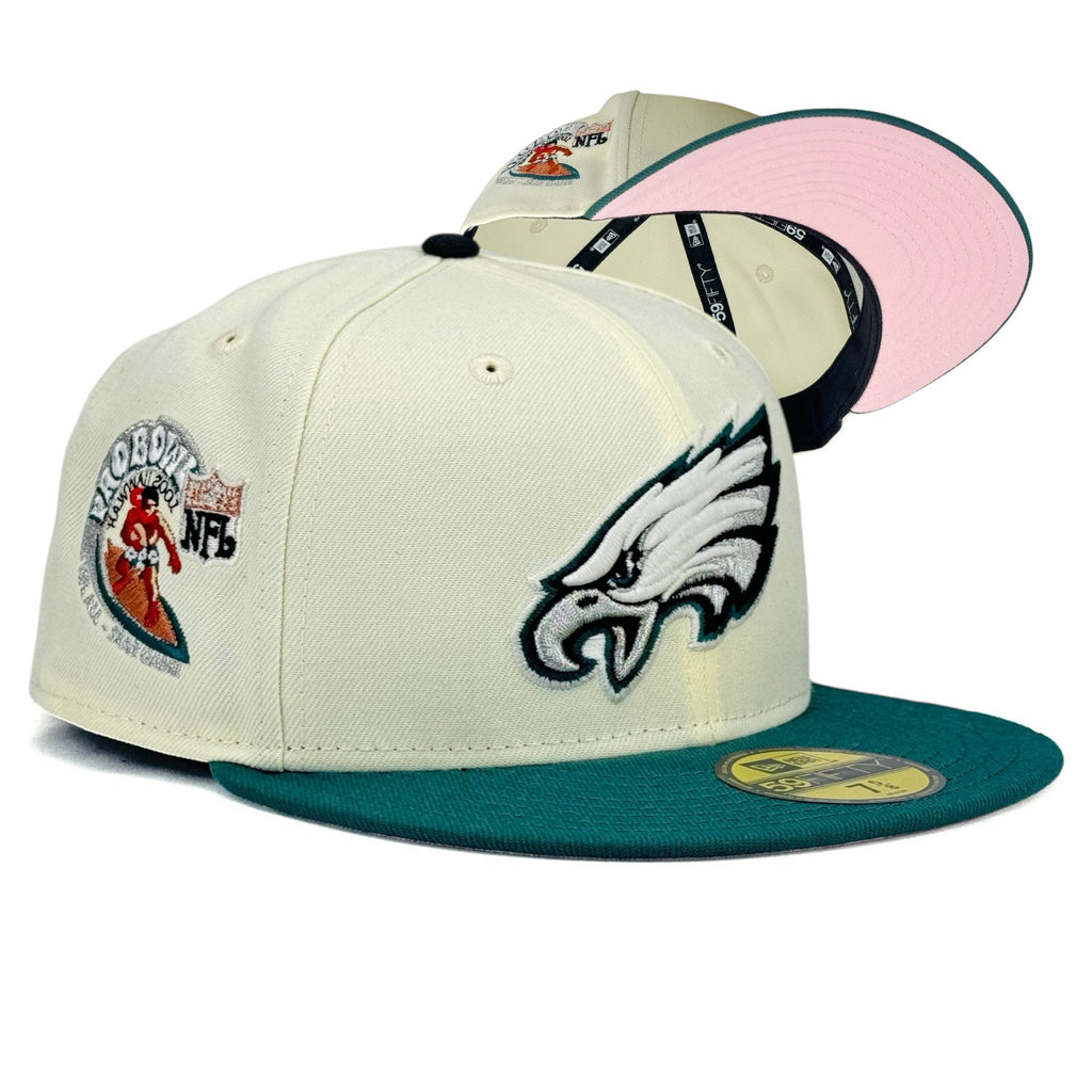 Philadelphia Eagles “Pigskin Pinkies” New Era 59Fifty Fitted Hat - Chrome White / Pine Green