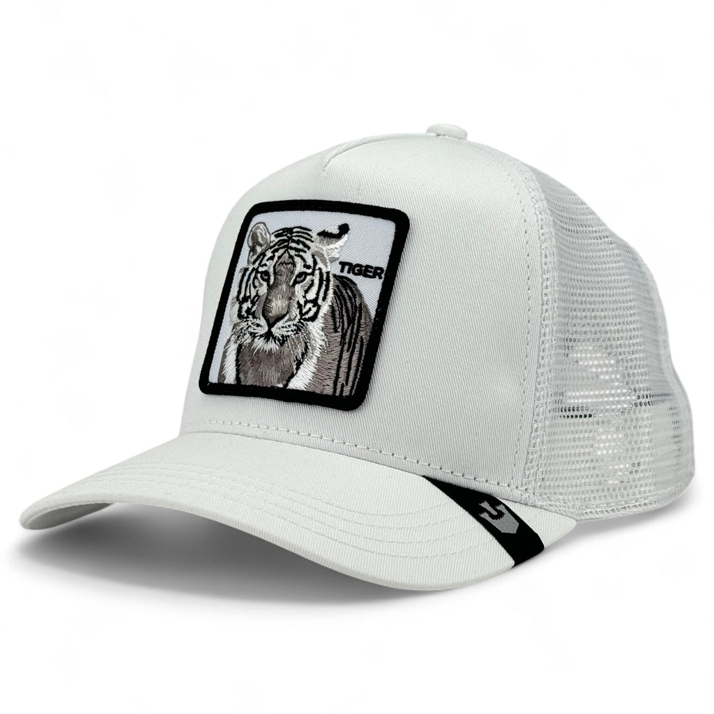 The White Tiger Goorin Bros. Trucker A-Frame Snapback - White