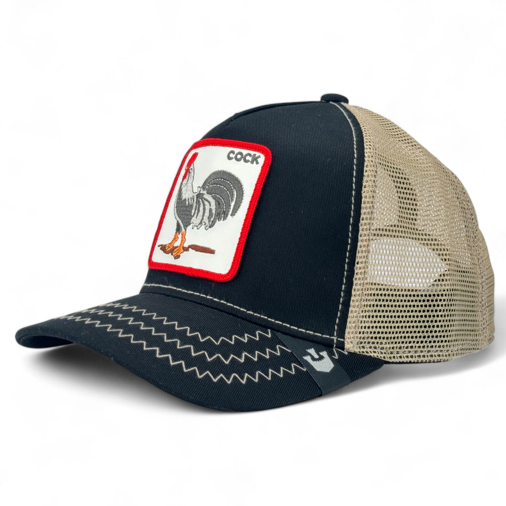 The Cock Goorin Bros. Trucker A-Frame Snapback - Black