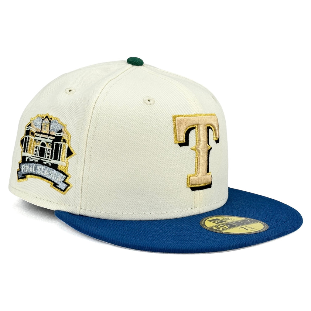 Texas Rangers “Tikiman Texas” New Era 59Fifty Fitted Hat - Chrome White / Songbird Blue