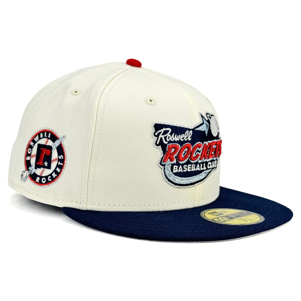 Roswell Rockets “Dream Rockets” New Era 59Fifty Fitted Hat - Chrome White / Navy