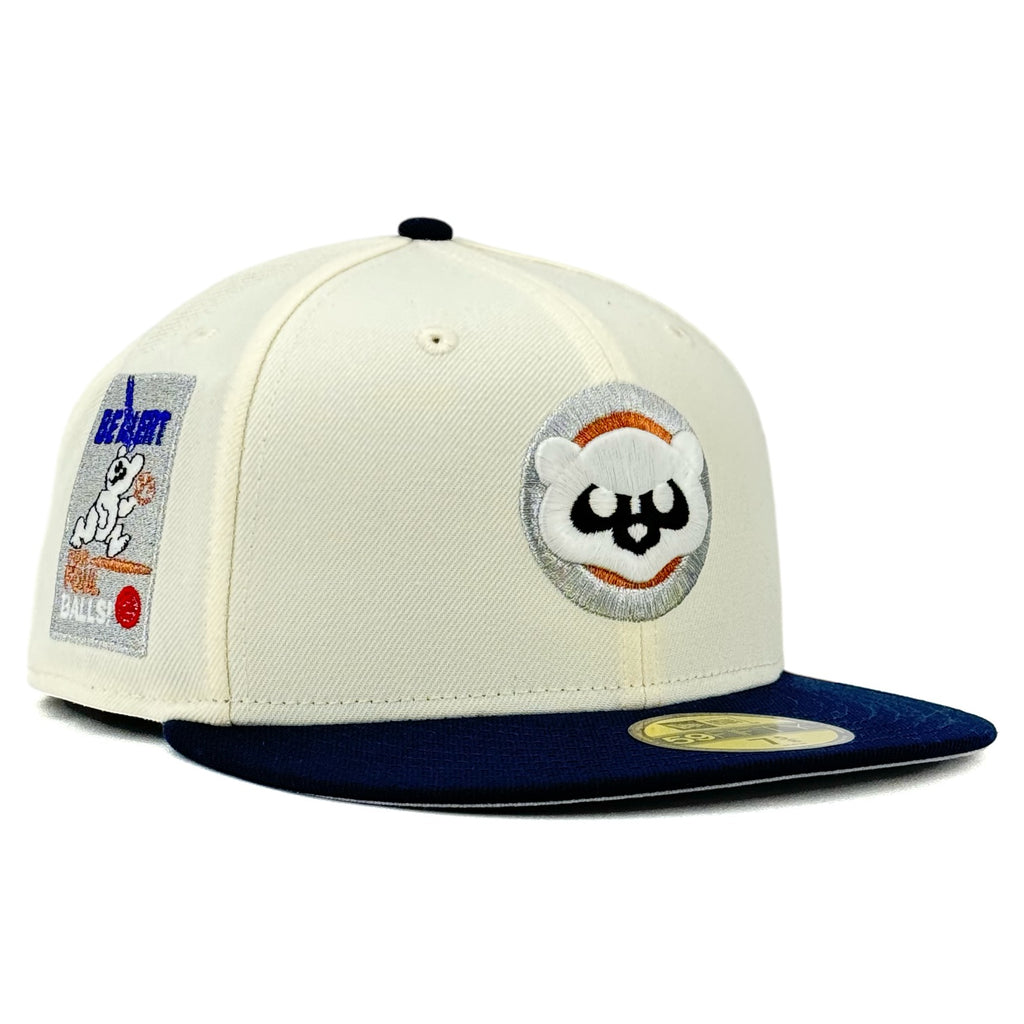 Chicago Cubs “Boogeyman”  New Era 59Fifty Fitted Hat - Chrome White / Navy