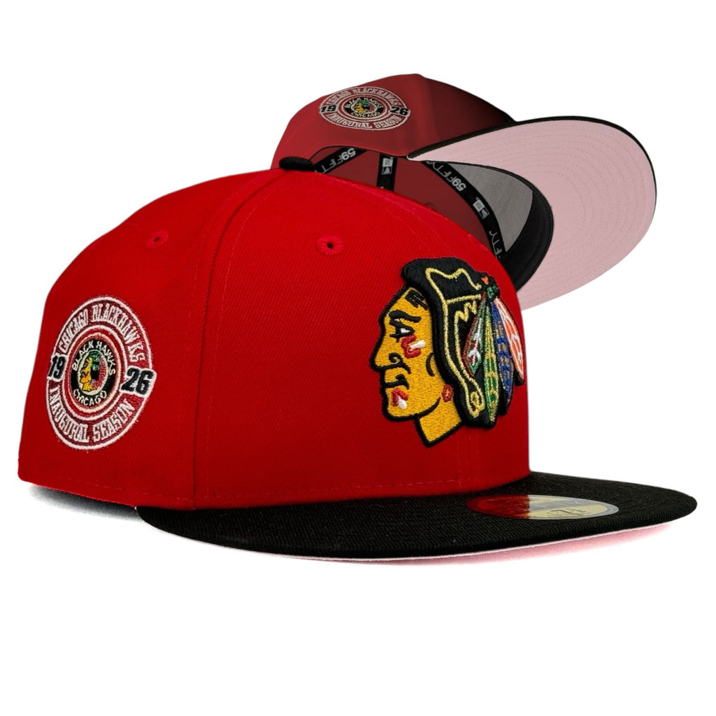 Chicago Blackhawks “NHL Pinktober” New Era 59Fifty Fitted Hat - Red / Black