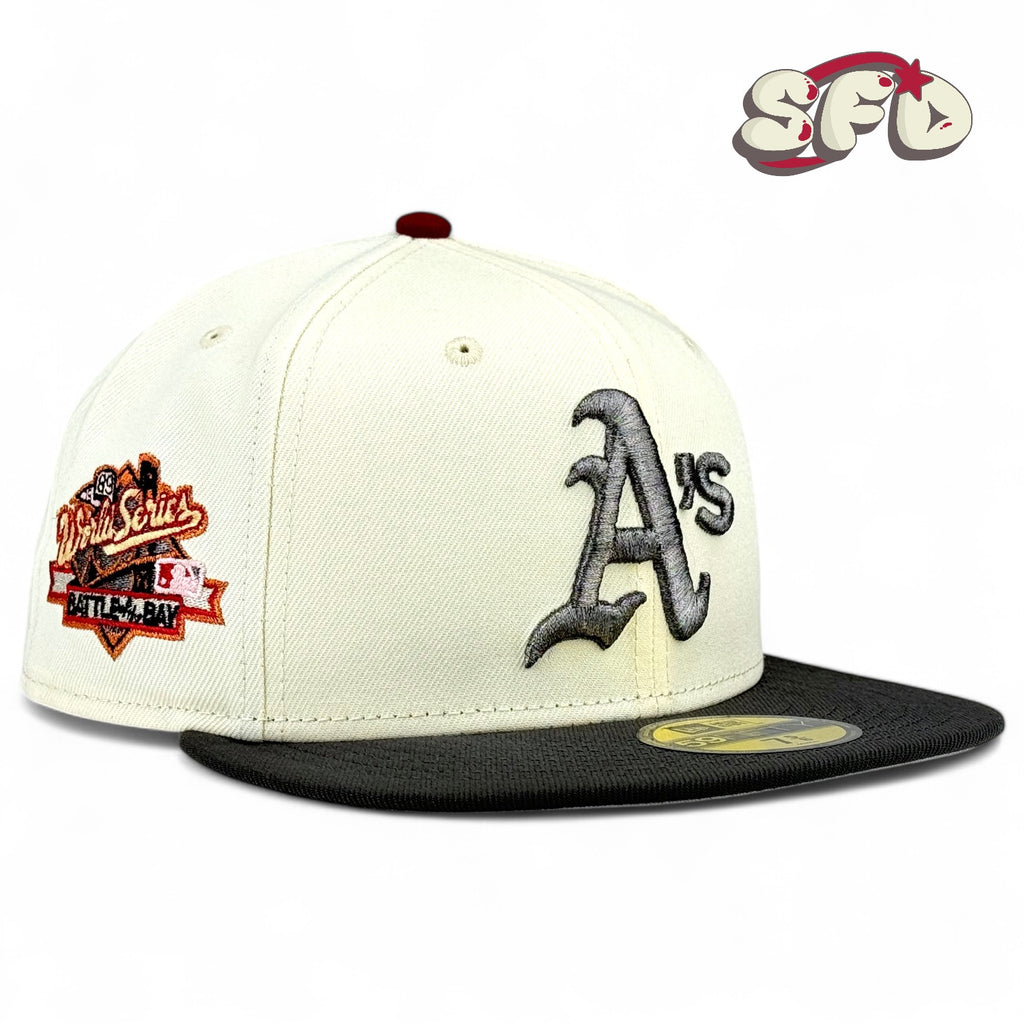 Oakland Athletics "Day N the Bay 6" (Dayciety Pack) New Era 59Fifty Fitted Hat - Chrome White / Graphite