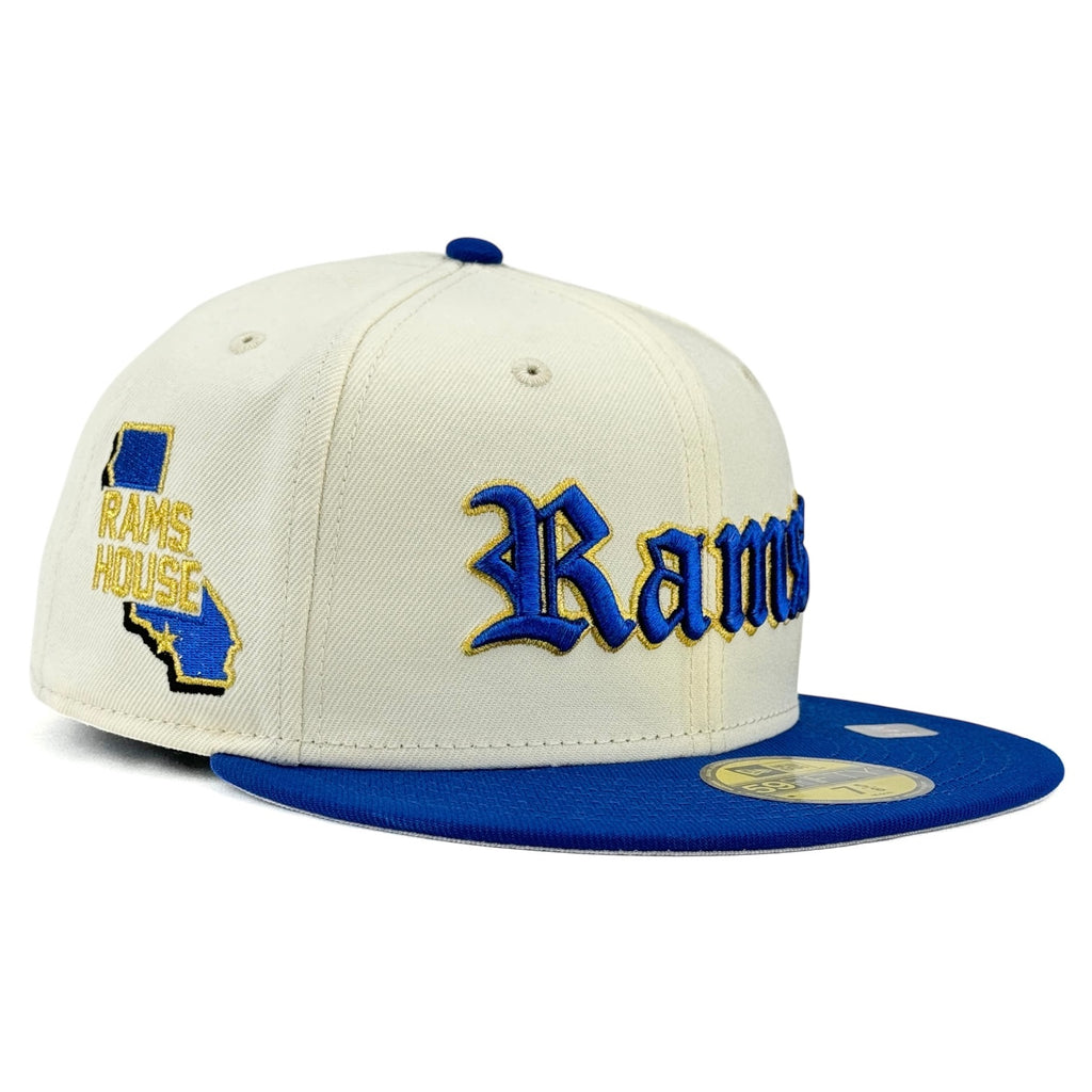 Los Angeles Rams “OG Rams House” New Era 59Fifty Fitted Hat - Chrome White / Royal