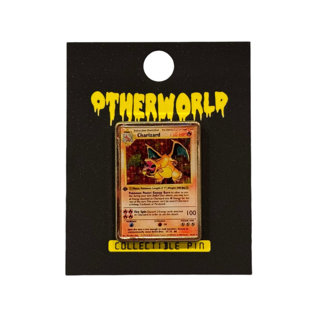 Otherworld Fire Lizard Monster Card Pin