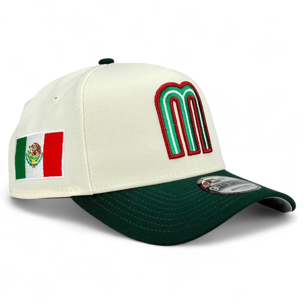 Mexico WBC New Era 9Forty A-Frame Snapback - Chrome White / Dark Green