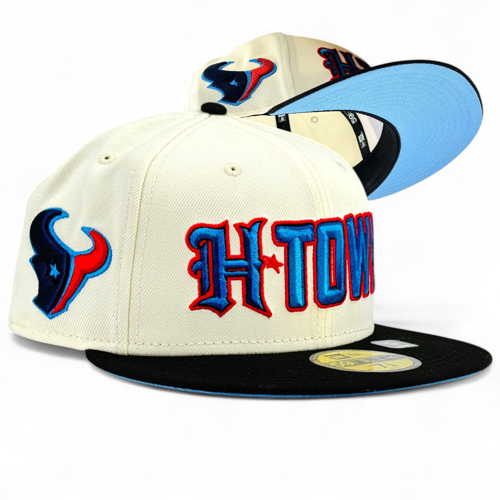 Houston Texans “HTOWN” New Era 59Fifty Fitted Hat - Chrome White / Black