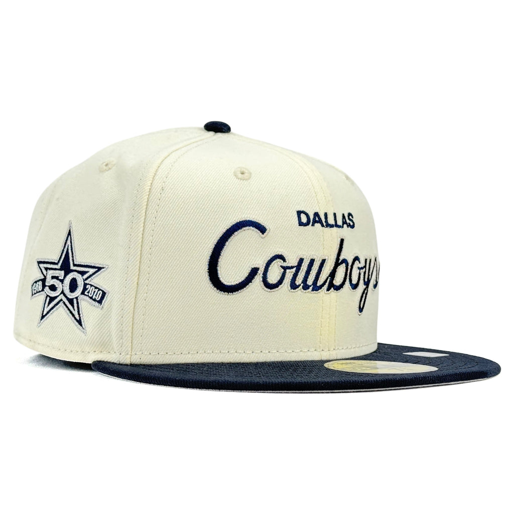 Dallas Cowboys New Era 59Fifty Fitted Hat - Chrome White / Navy