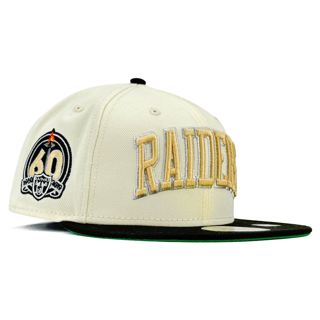 Las Vegas Raiders New Era 59Fifty Fitted Hat - Chrome White / Black