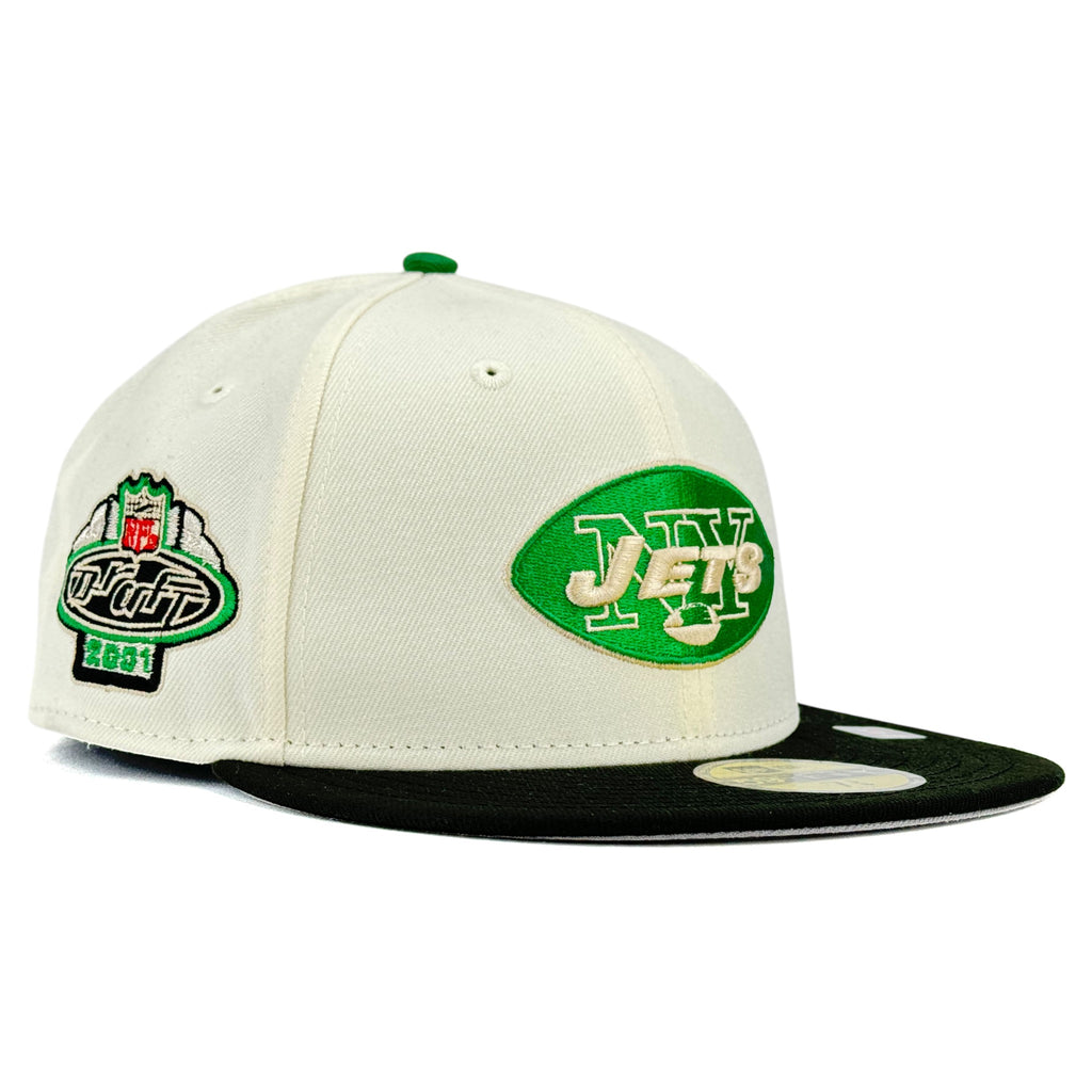 New York Jets New Era 59Fifty Fitted Hat - Chrome White / Black