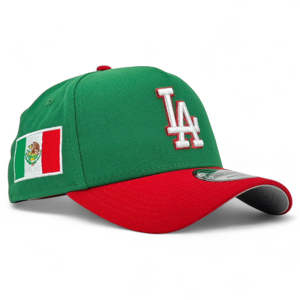 Los Angeles Dodgers Mexico Flag New Era 9Forty A-Frame Snapback - Kelly Green / Red