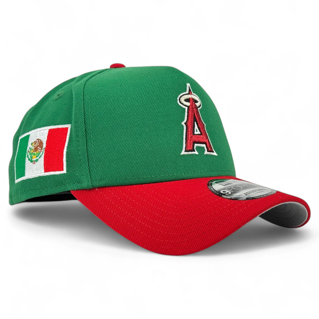 Los Angeles Angels Mexico Flag New Era 9Forty A-Frame Snapback - Kelly Green / Red