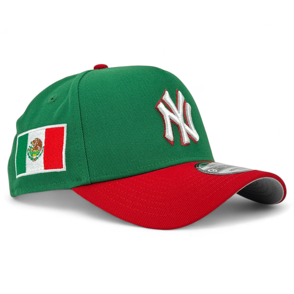 New York Yankees Mexico Flag New Era 9Forty A-Frame Snapback - Kelly Green / Red