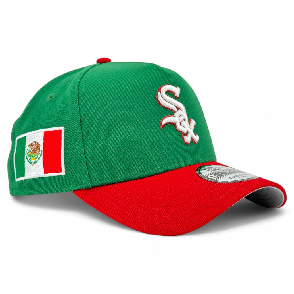 Chicago White Sox Mexico Flag New Era 9Forty A-Frame Snapback - Kelly Green / Red