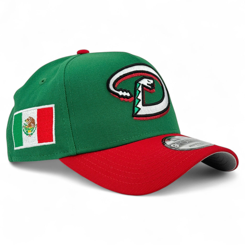 Arizona Diamondbacks Mexico Flag New Era 9Forty A-Frame Snapback - Kelly Green / Red