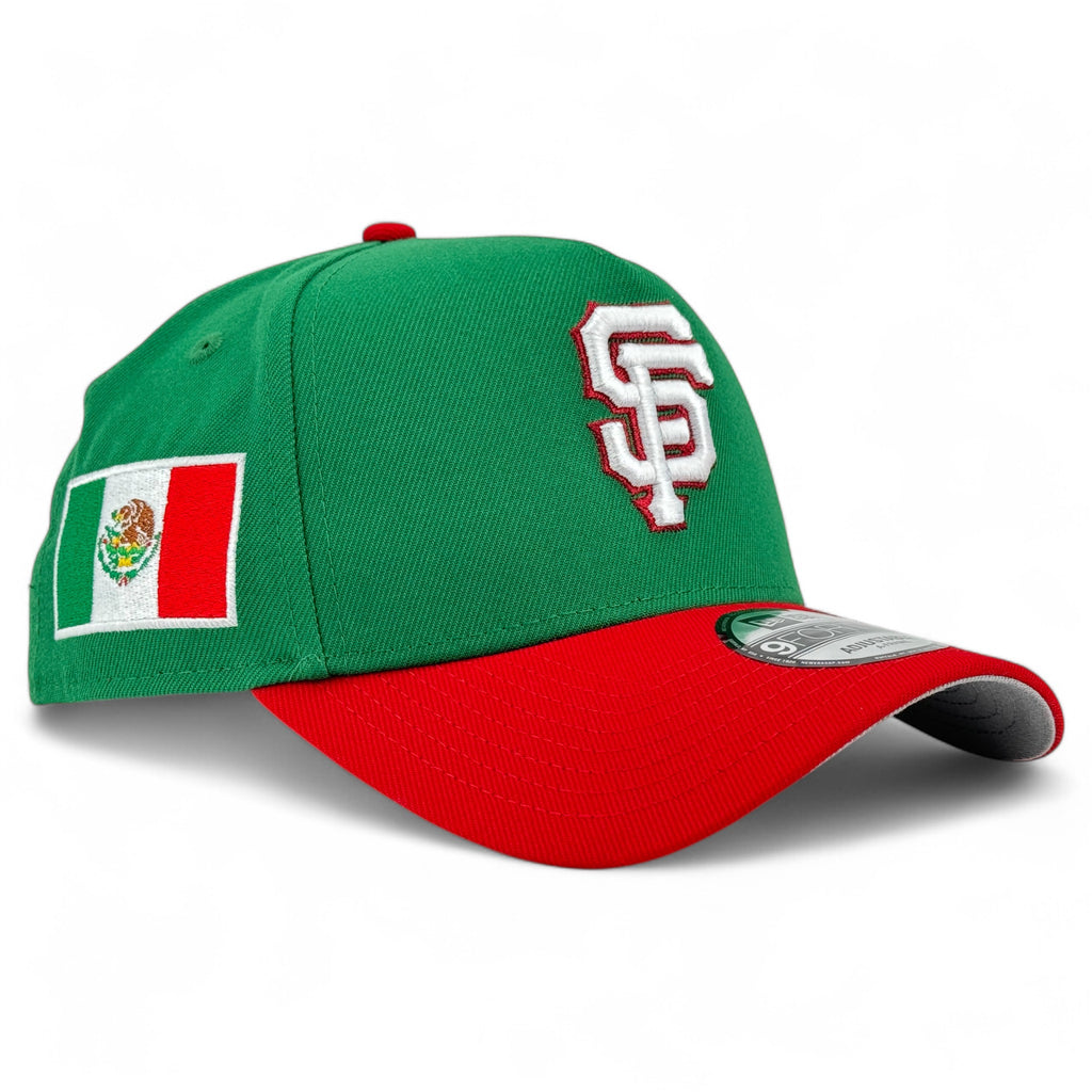 San Francisco Giants Mexico Flag New Era 9Forty A-Frame Snapback - Kelly Green / Red