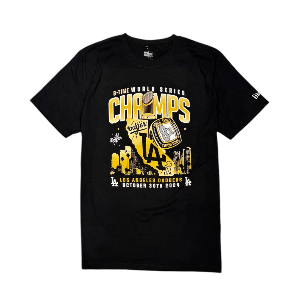 Los Angeles Dodgers 2024 World Series Champions New Era T-Shirt - Black