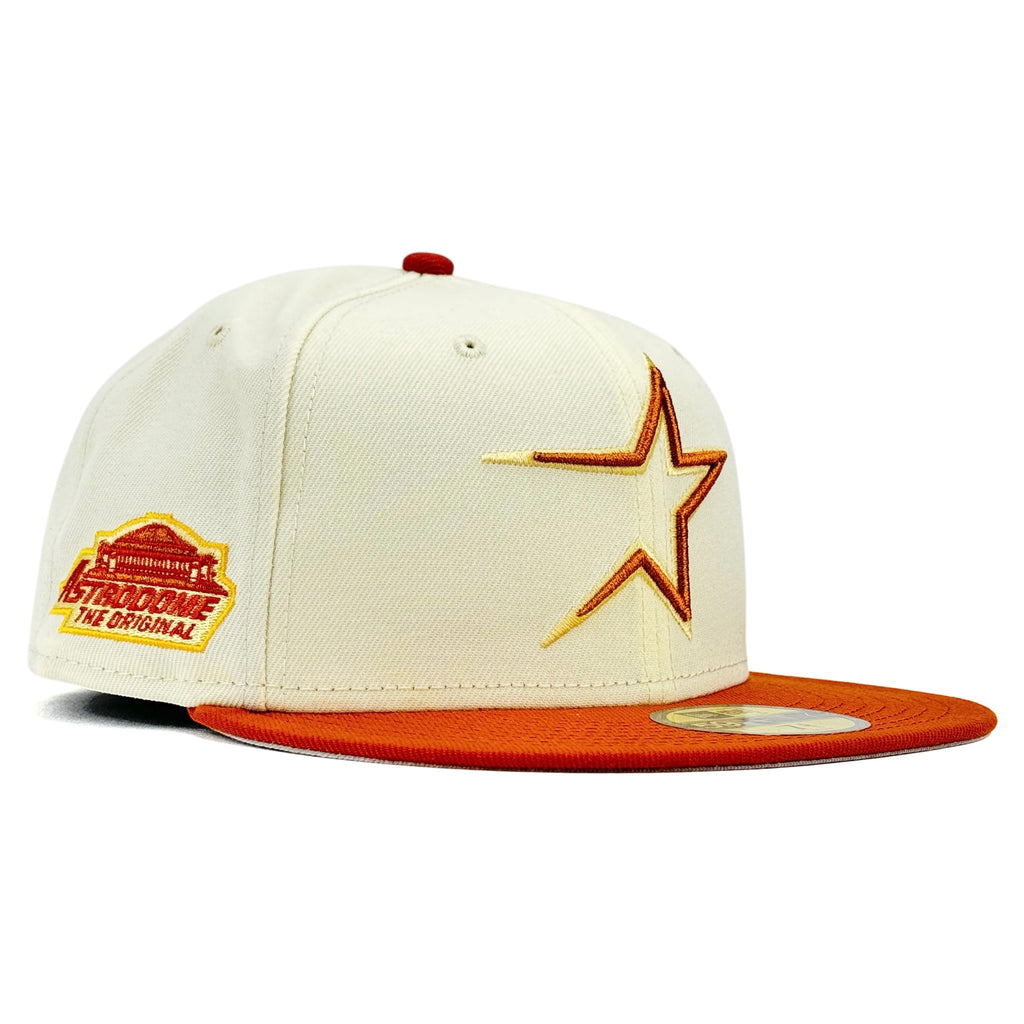 Houston Astros City Icon New Era 59Fifty Fitted Hat - Chrome White / Orange