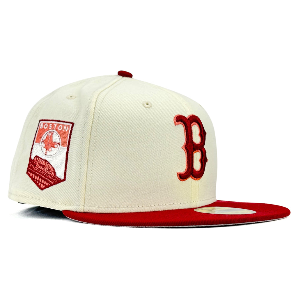 Boston Red Sox City Icon New Era 59Fifty Fitted Hat - Chrome White / Brick Red