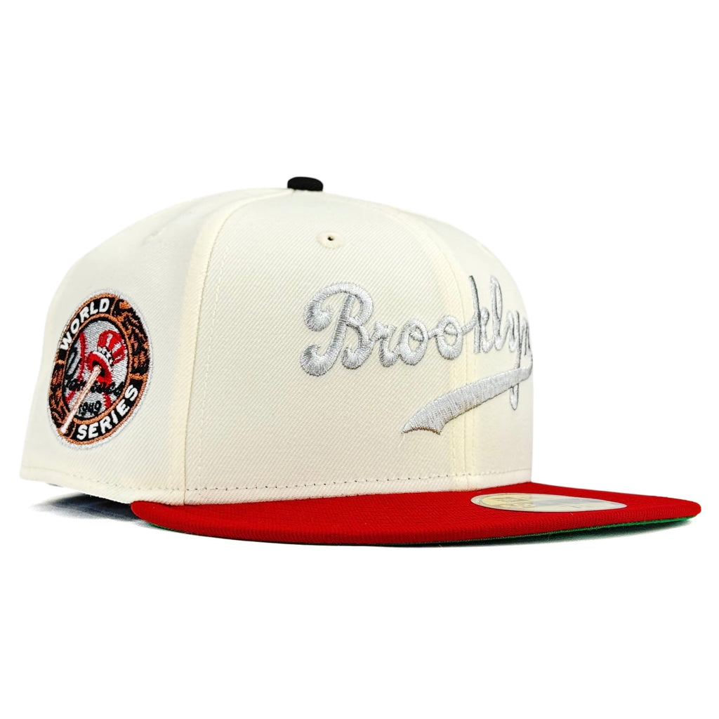 Brooklyn Dodgers “Rushmore In LA” New Era 59Fifty Fitted Hat - Chrome White / Brick Red