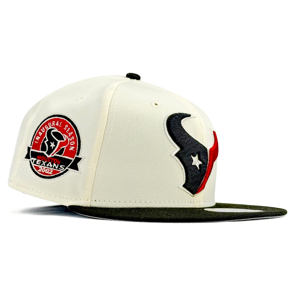 Houston Texans “Texans Three Step BULL” New Era 59Fifty Fitted Hat - Chrome White / Black