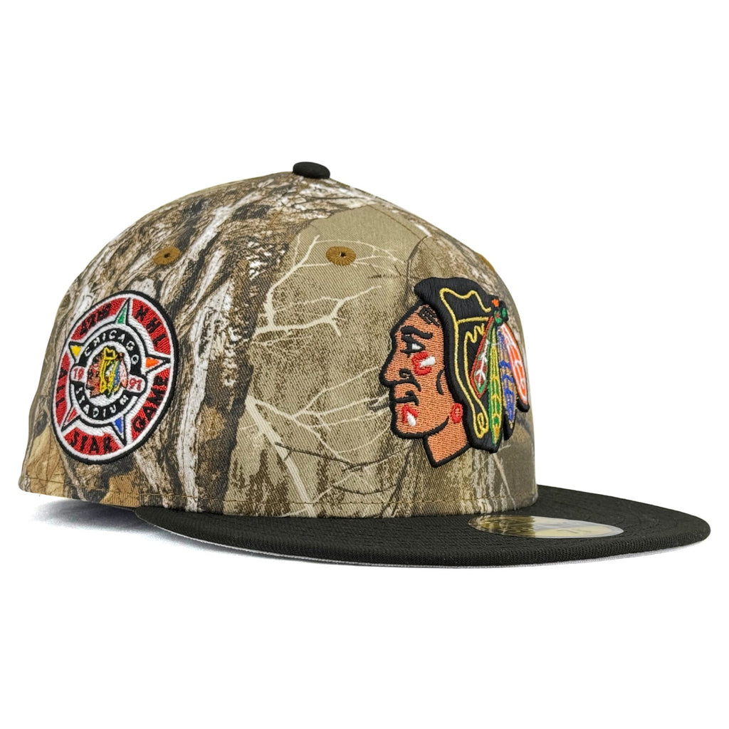 Chicago Blackhawks New Era 59Fifty Fitted Hat - Real Tree Camo / Black