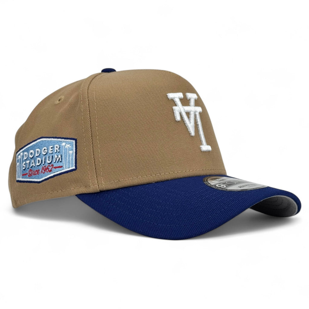 Los Angeles Dodgers Upside Down LA Dodger Stadium SP New Era 9Forty A-Frame Snapback Hat - Khaki / Royal