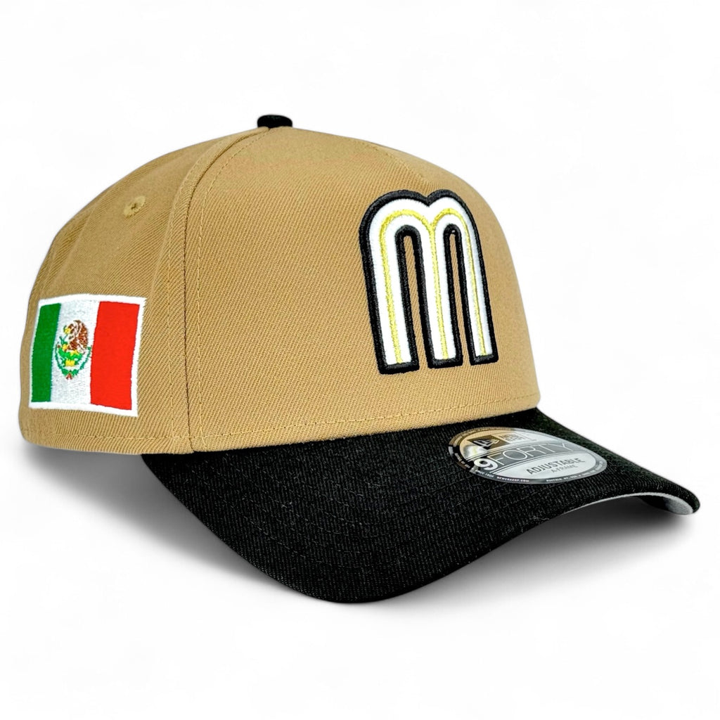 Mexico WBC New Era 9Forty A-Frame Snapback - Khaki / Black