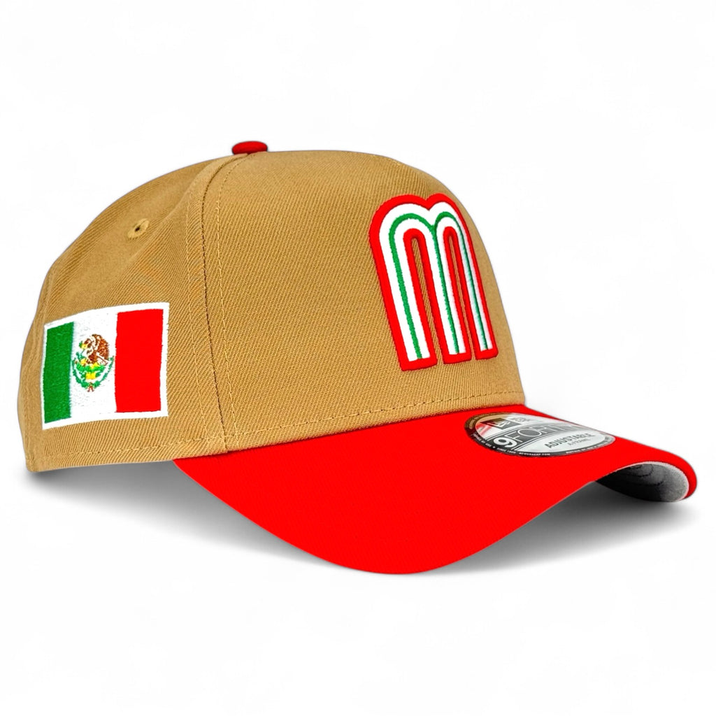 Mexico WBC New Era 9Forty A-Frame Snapback - Khaki / Red