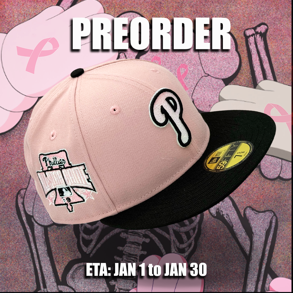 **PREORDER** ETA JAN 1 to JAN 30 Philadelphia Phillies 🌸 POV PHILLIES 🌸 New Era 59Fifty Fitted Hat - Pink / Black