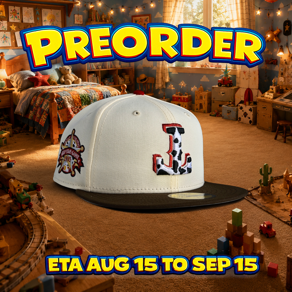 ** PREORDER ** ETA AUGUST 15 TO SEPTEMBER 15 Texas Rangers 🤠 BEST FRIENDS 2.0 👨‍🚀 [COWGIRL] New Era 59Fifty Fitted Hat - Chrome White / Walnut