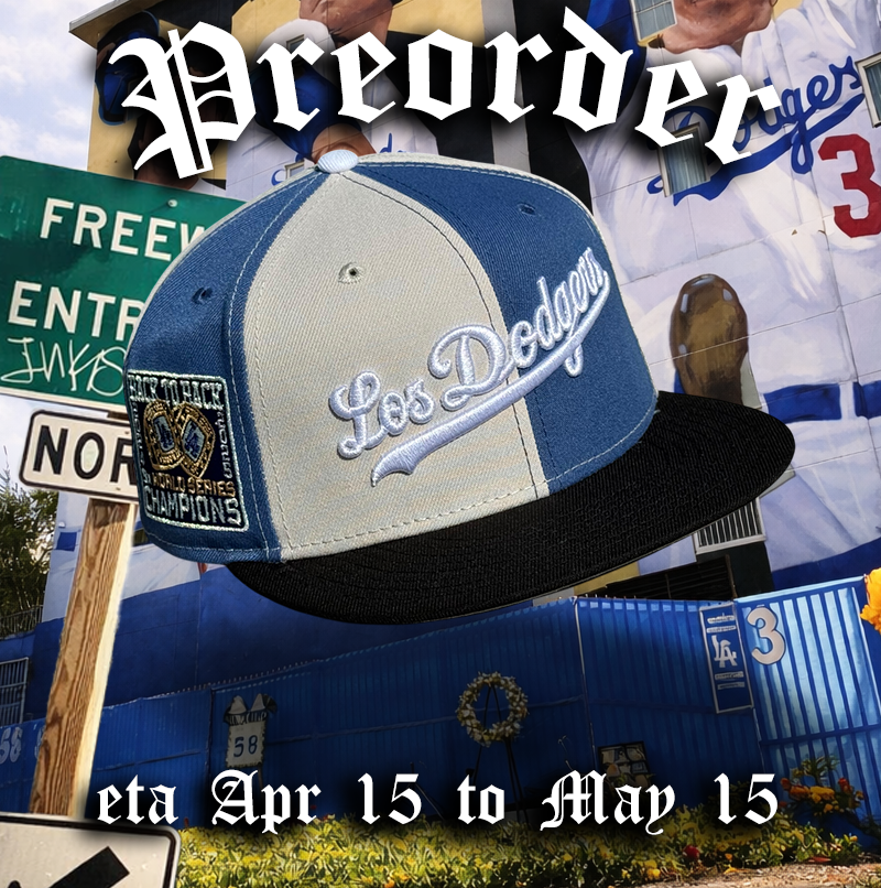 **PREORDER**  ETA APR 15 to MAY 15 Los Angeles Dodgers 💙🇲🇽🌴 PARA EL TORO 🌴🇲🇽💙 New Era 59Fifty Fitted Hat - Indigo & Chrome / Black